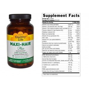 Country Life, Maxi-Hair вітамінний комплекс для волосся - купити Україна
