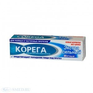 Корега экстра сильный (новая формула) фиксирующий крем для зубных протезов - купить Украина